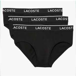 Lacoste Men's Stretch Cotton Jersey Essentials Briefs 3 Pack in Black Sz XXL NEW